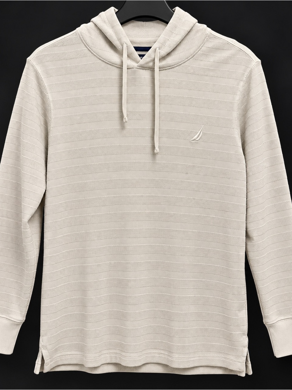 NWT Nautica Big & Tall 3XL Natural Waffle Knit Pullover Hoodie MSRP 89.50 - Picture 2 of 5